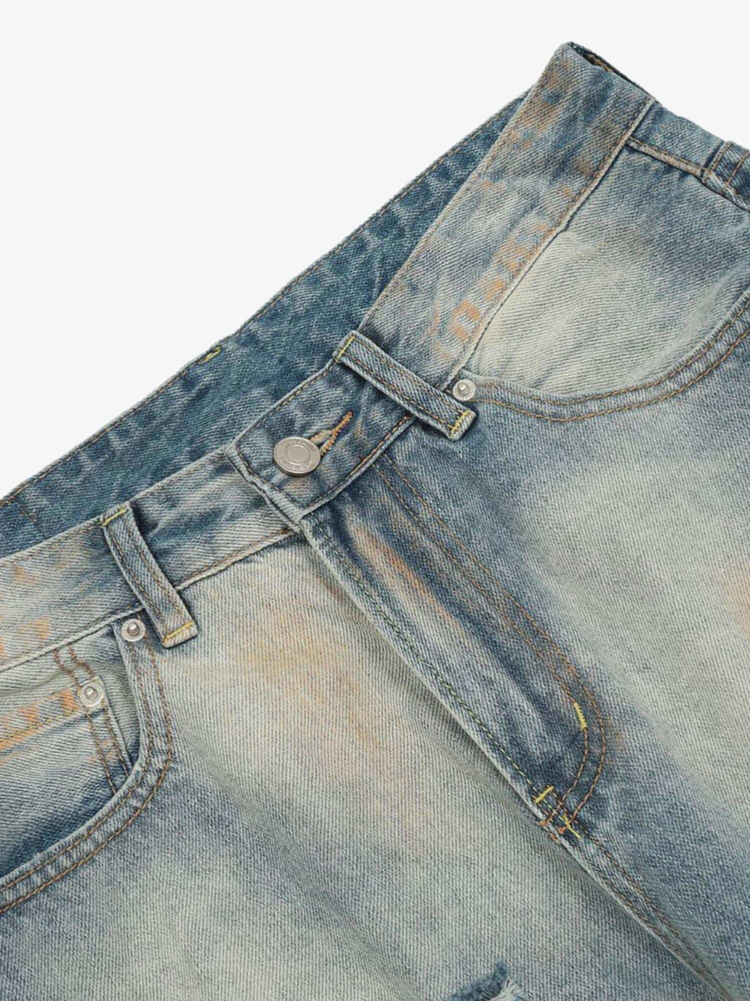 Thesupermade Distressed Street Hip-Hop Jeans 