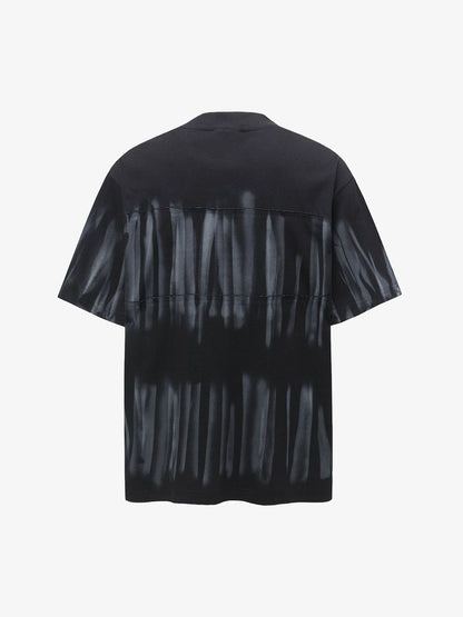 Oversized Tie-Dye Embroidered Letter T-Shirt 