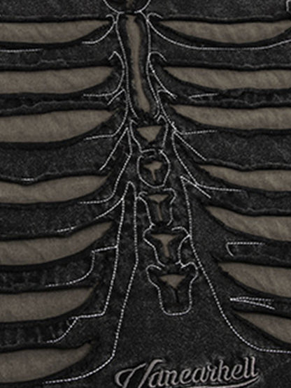 Skeleton Design Print Oversized T-Shirt 