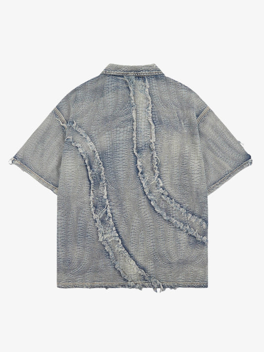 Washed Raw Edge Denim Shirt - 2064 