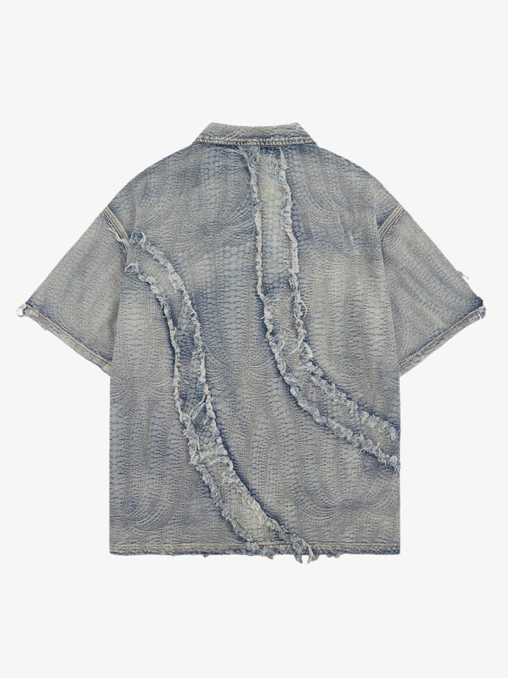Washed Raw Edge Denim Shirt - 2064 