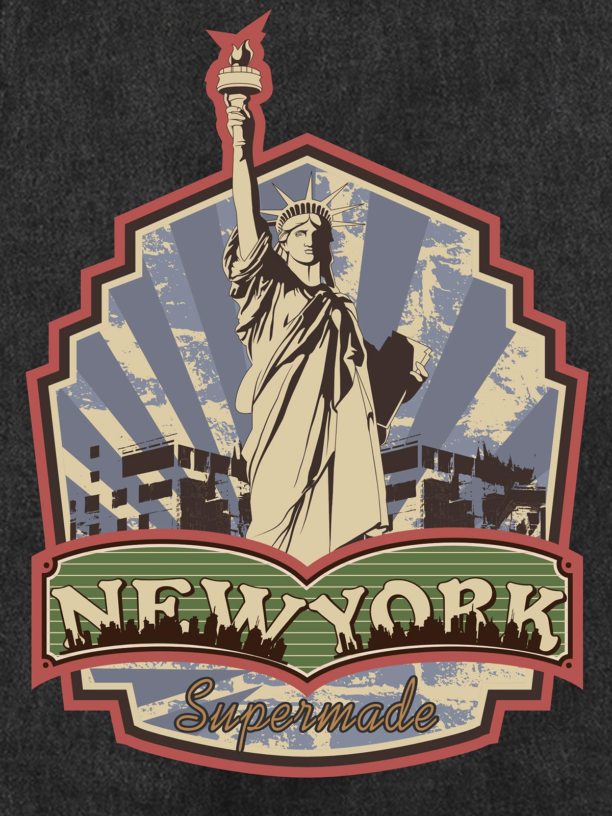 Original Street Statue Of Liberty Print Vest - 2531 