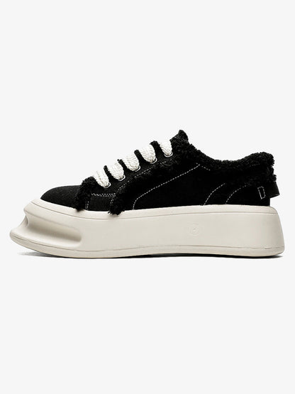 Fuzzy Trim Chunk Shoes - 2379 