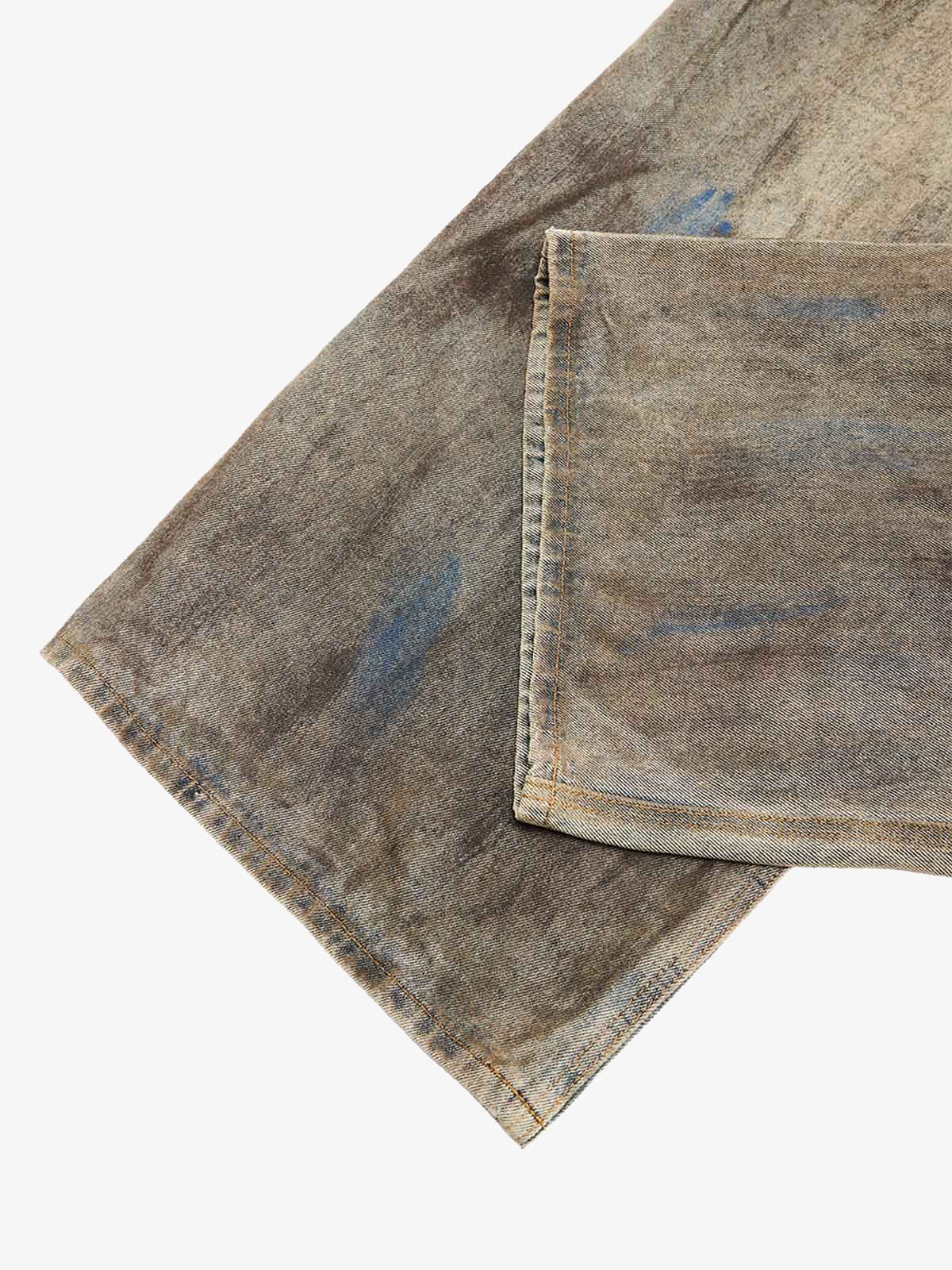 Dirty-Dyed Wasteland Style Baggy Jeans - 2477 