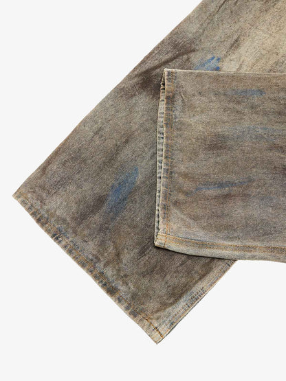 Dirty-Dyed Wasteland Style Baggy Jeans - 2477 