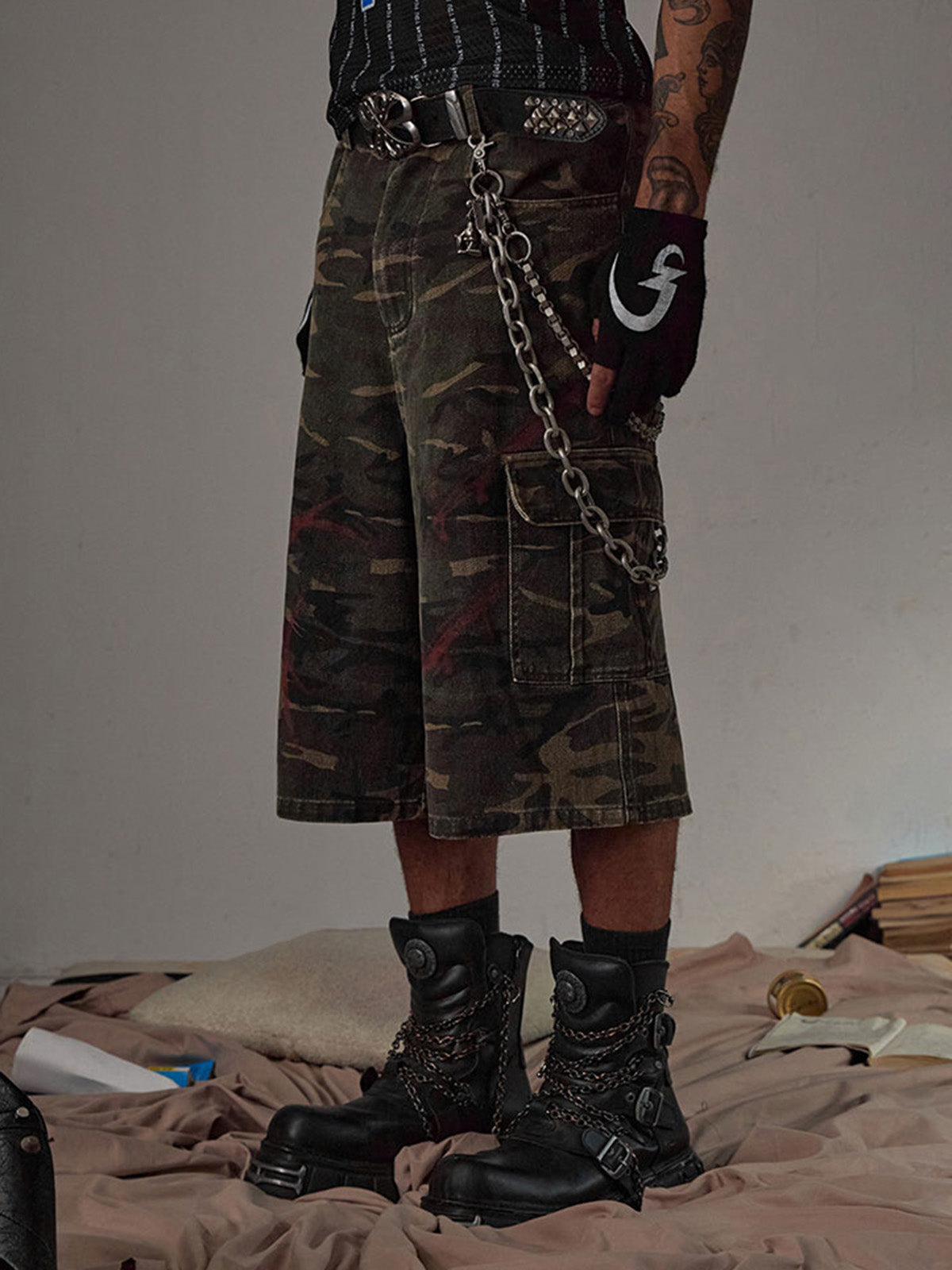 Thesupermade Multi Pockets Camo Jorts 