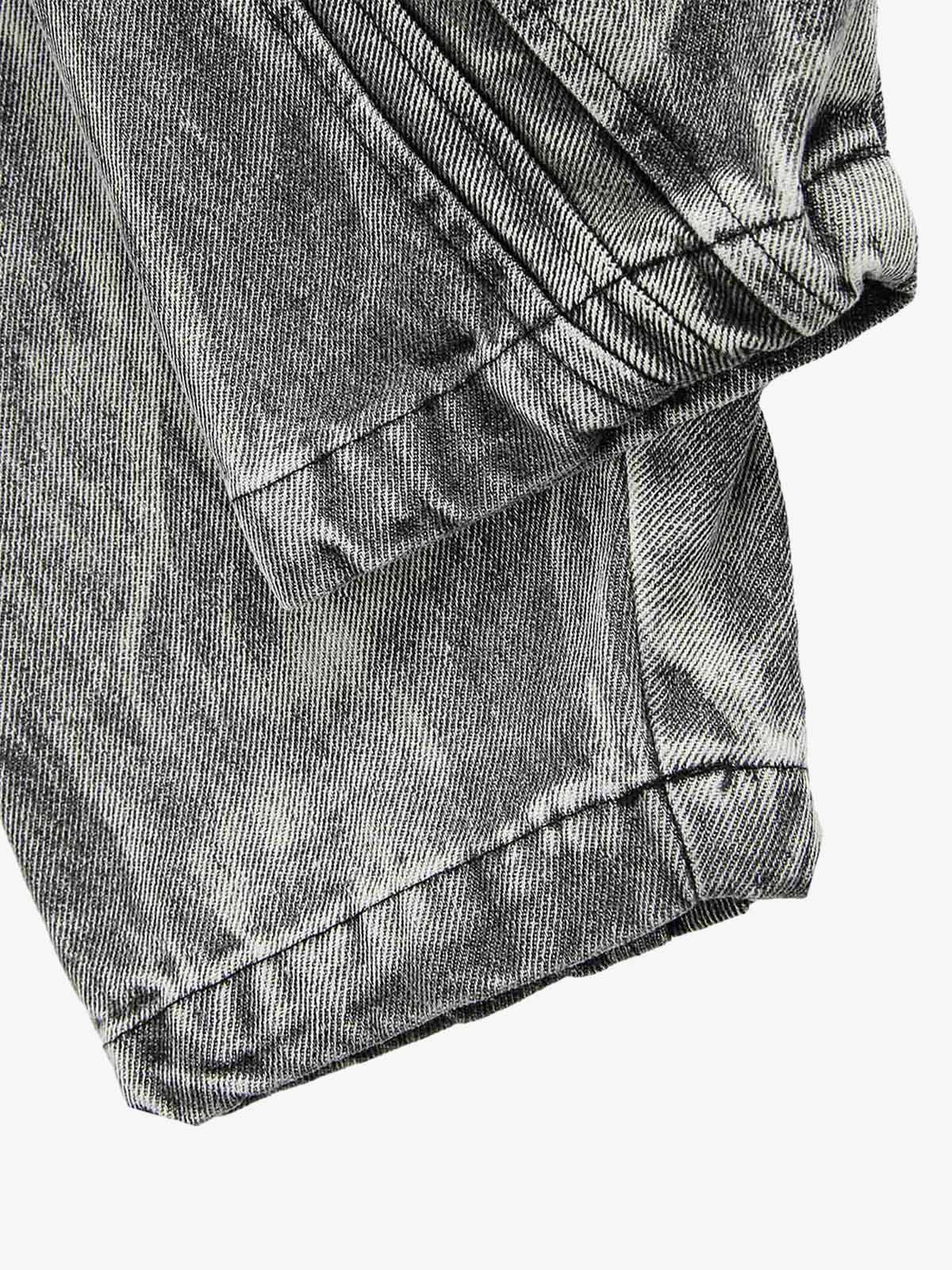Thesupermade Hip-hop Distressed Washed Printed Denim Jacket - 2239 