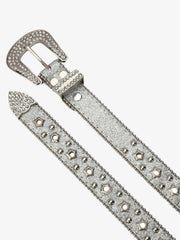 Sparkling Silver Rhinestone Embellishments Belt - 2446 