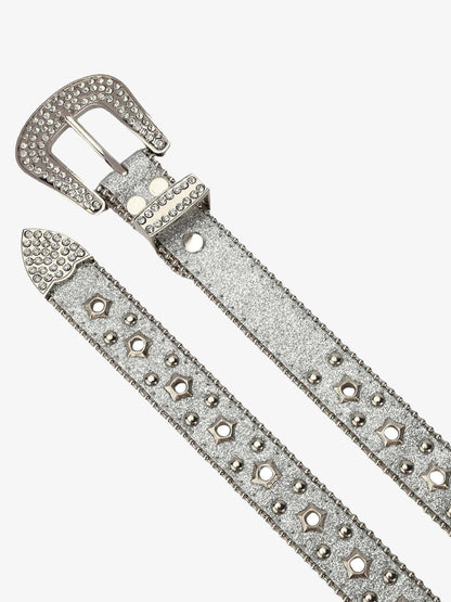 Sparkling Silver Rhinestone Embellishments Belt - 2446 