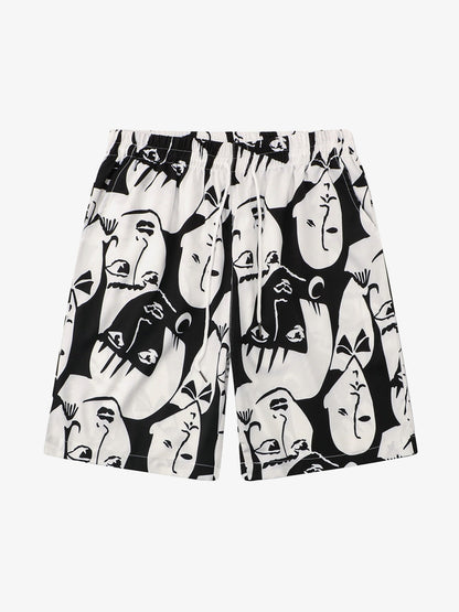 Multi-Face Print Summer Short Set 