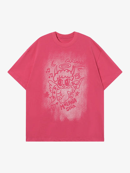 Oversized Angel Graphic T-Shirt 