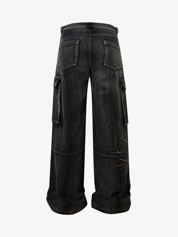 Thesupermade High Street Embroidery Hip-Hop Jeans - 2122 