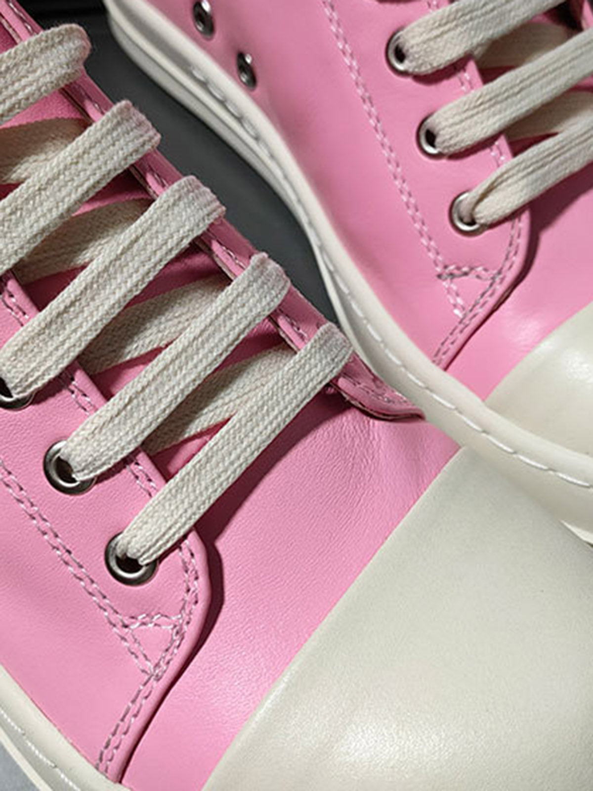 Street Pink Leather Low-Top Sneakers 