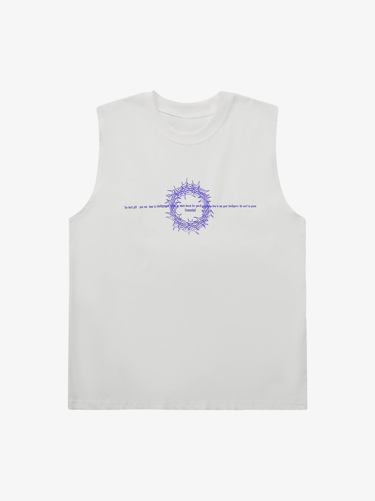 Thesupermade Thorn Ring Retro Font Street Rap Sleeveless Vest 