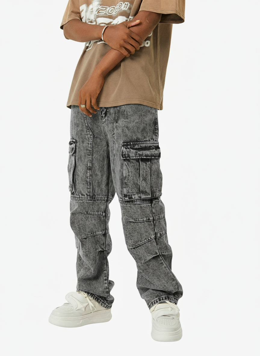 Thesupermade American Street Style Washed Distressed Work Jeans - 2354 