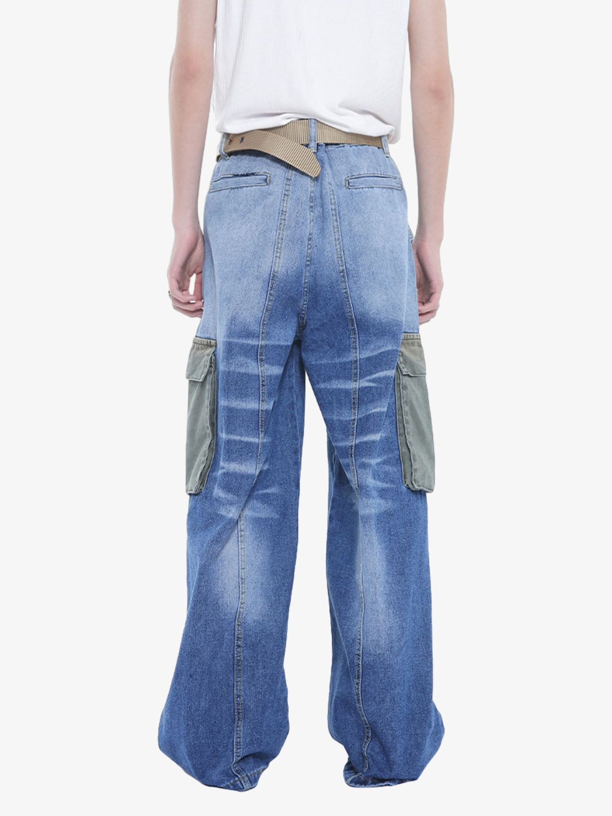 Thesupermade Homemade Large Pocket Cargo Jeans 