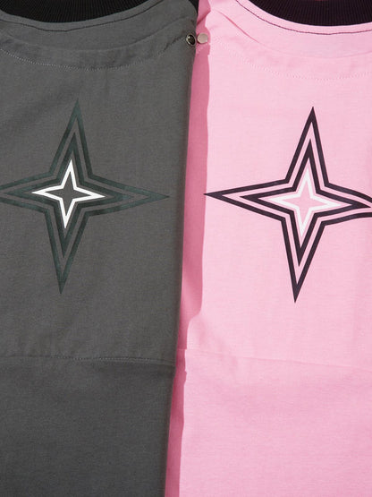 Thesupermade Star Stitched Studded Long Sleeve T-shirt 