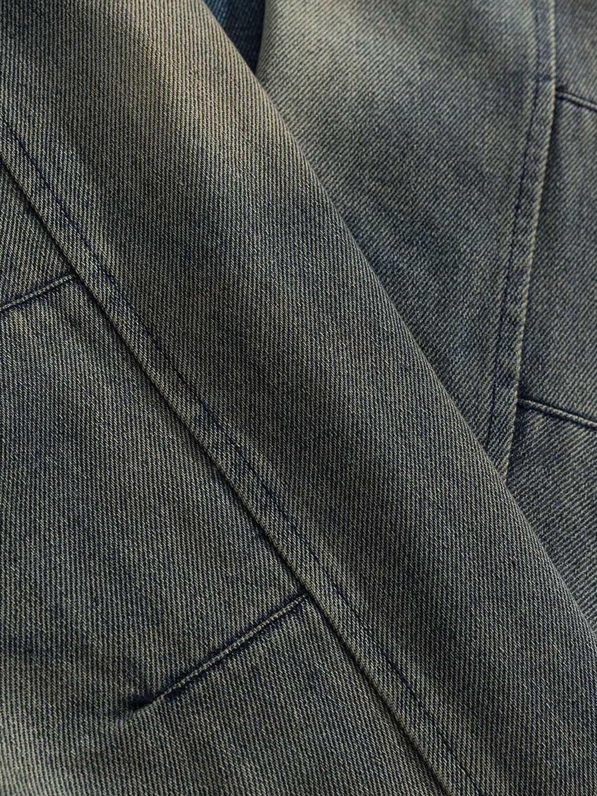 Thesupermade High Street Hip-hop Distressed Washed Denim Jacket - 2242 