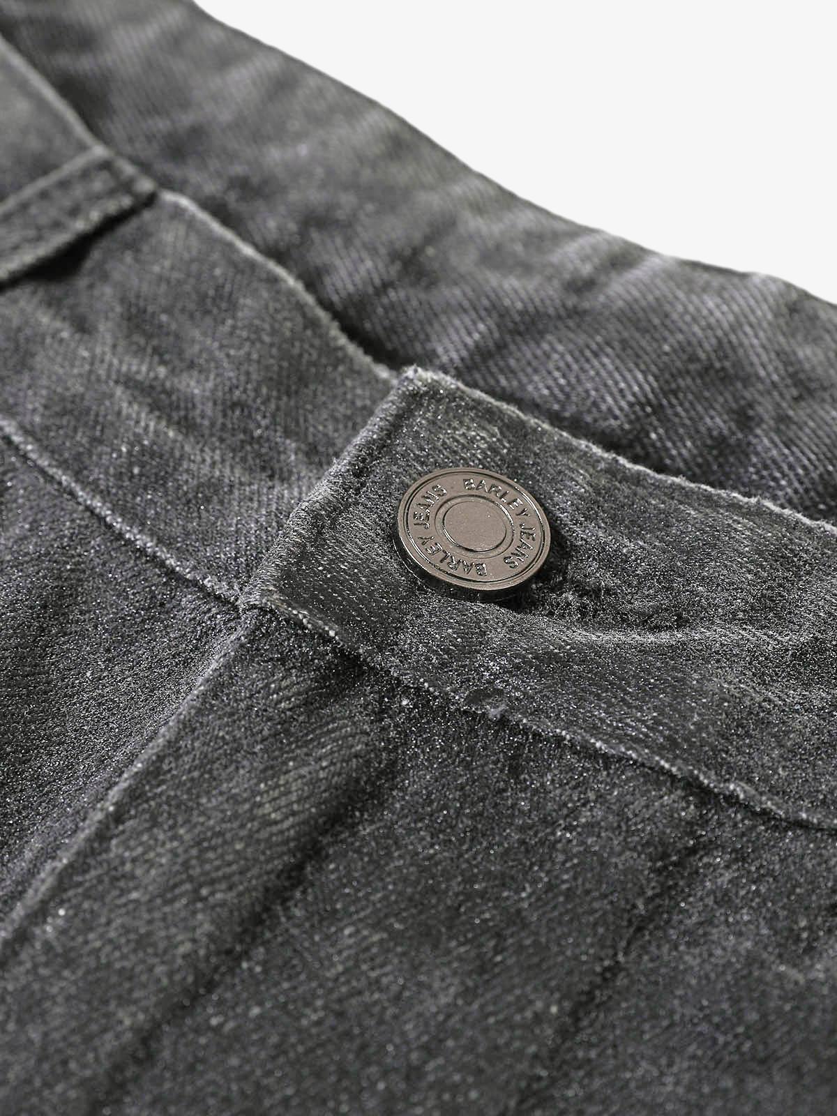 Washed Batik Straight Jeans 