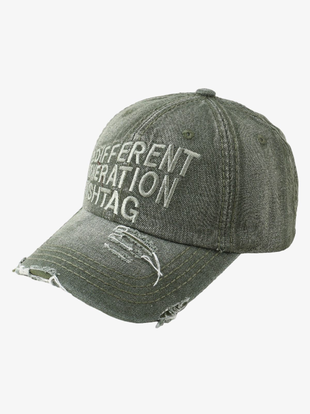 Washed "DIFFERENT GENERATION" Denim Baseball Cap 