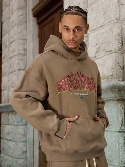 Thesupermade Oversized Graphic Hoodie Set 
