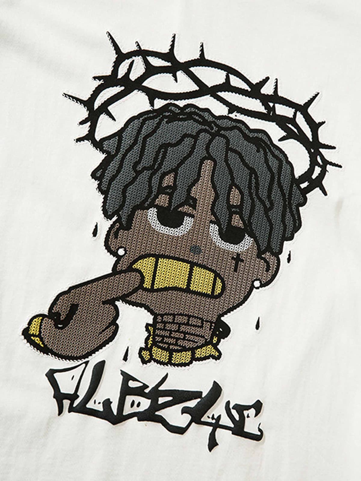 Thesupermade Cartoon Foam Loose T-Shirt 