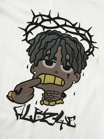 Thesupermade Cartoon Foam Loose T-Shirt 