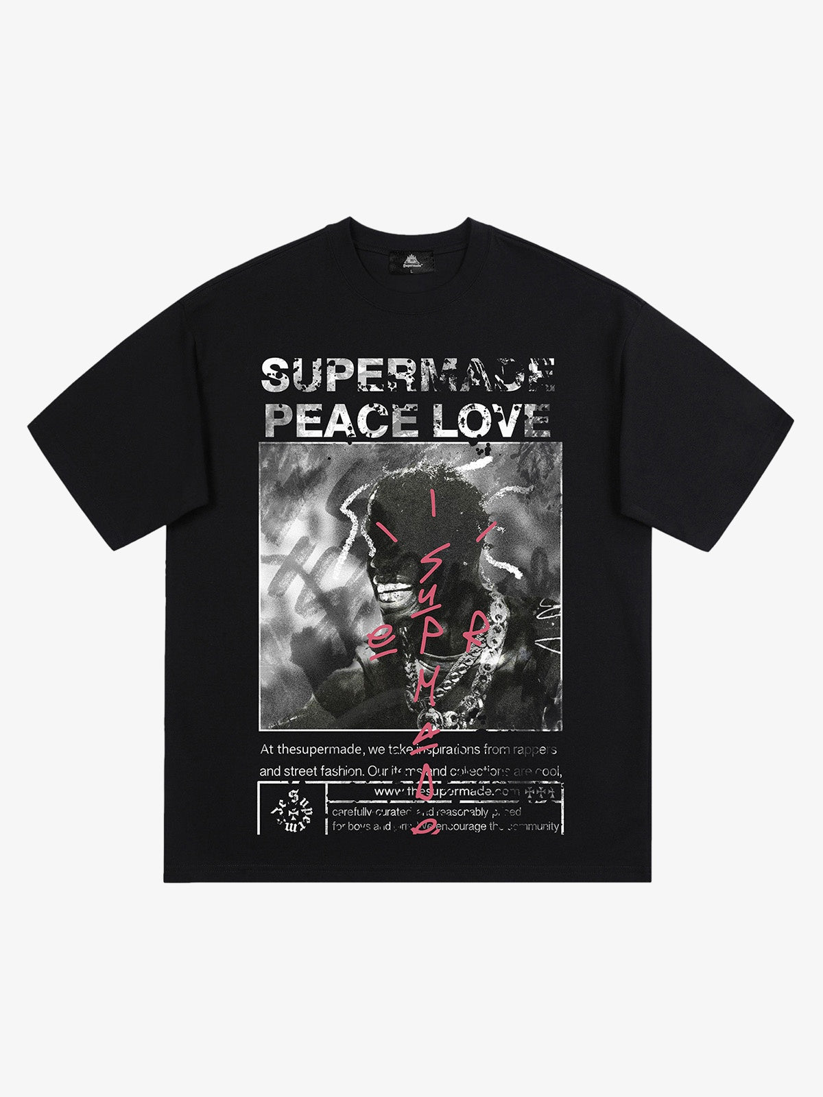 Thesupermade Gangsta Rapper Oversize Graphic T shirt 1990