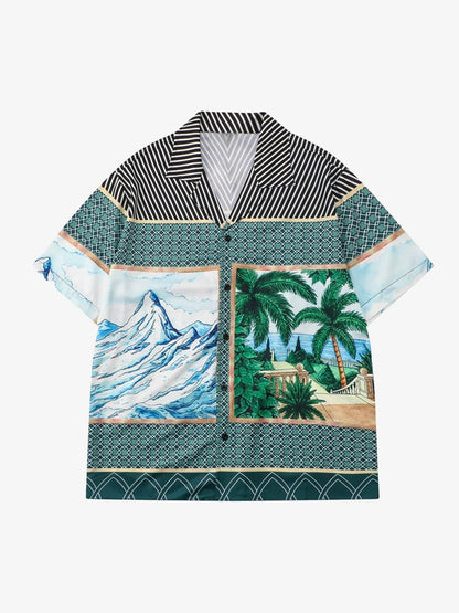 Mountain Coconut Printed Hip-Hop Short Set 