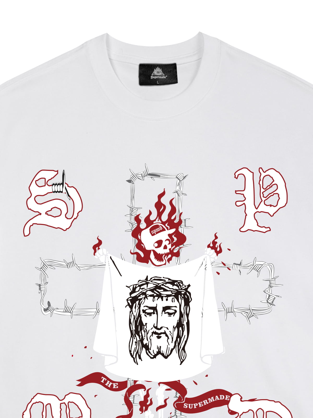 Original Skull and Jesus  Print T-Shirt 