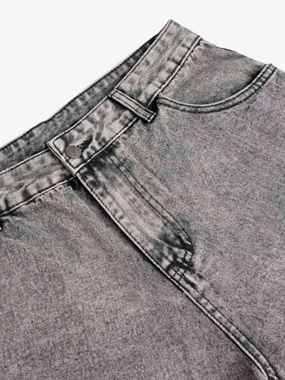 Thesupermade Washed Multi-pocket Cargo Jeans 