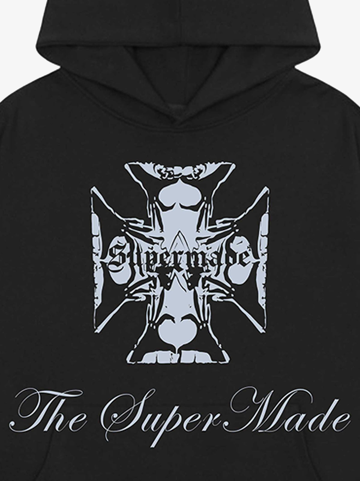 Street Cross Letters Print Hoodie 