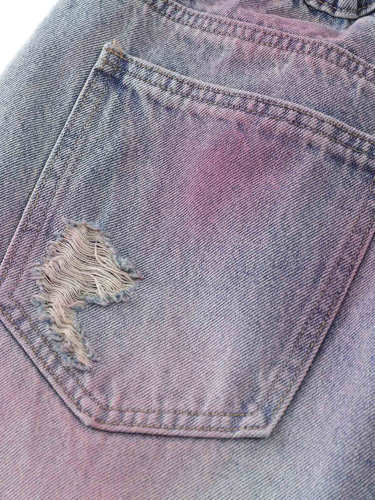 Distressed Tie-Dye Denim Jorts 