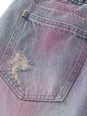 Distressed Tie-Dye Denim Jorts 