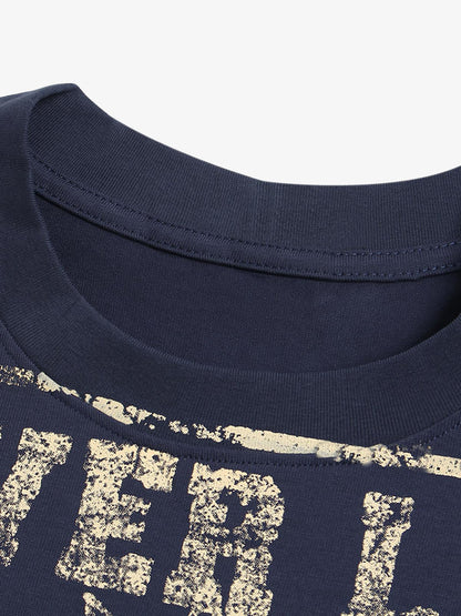 Distressed Fun Print Crew Neck T-shirt 