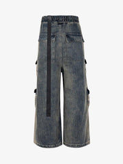 Thesupermade Wide Leg Multi-Pocket Straight Leg Loose Jeans - 1666 