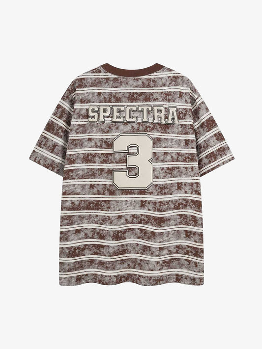 Graphic Lettering Striped Oversized T-Shirt 