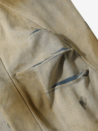 Washed Graffiti Spray Paint Barrel Jeans 