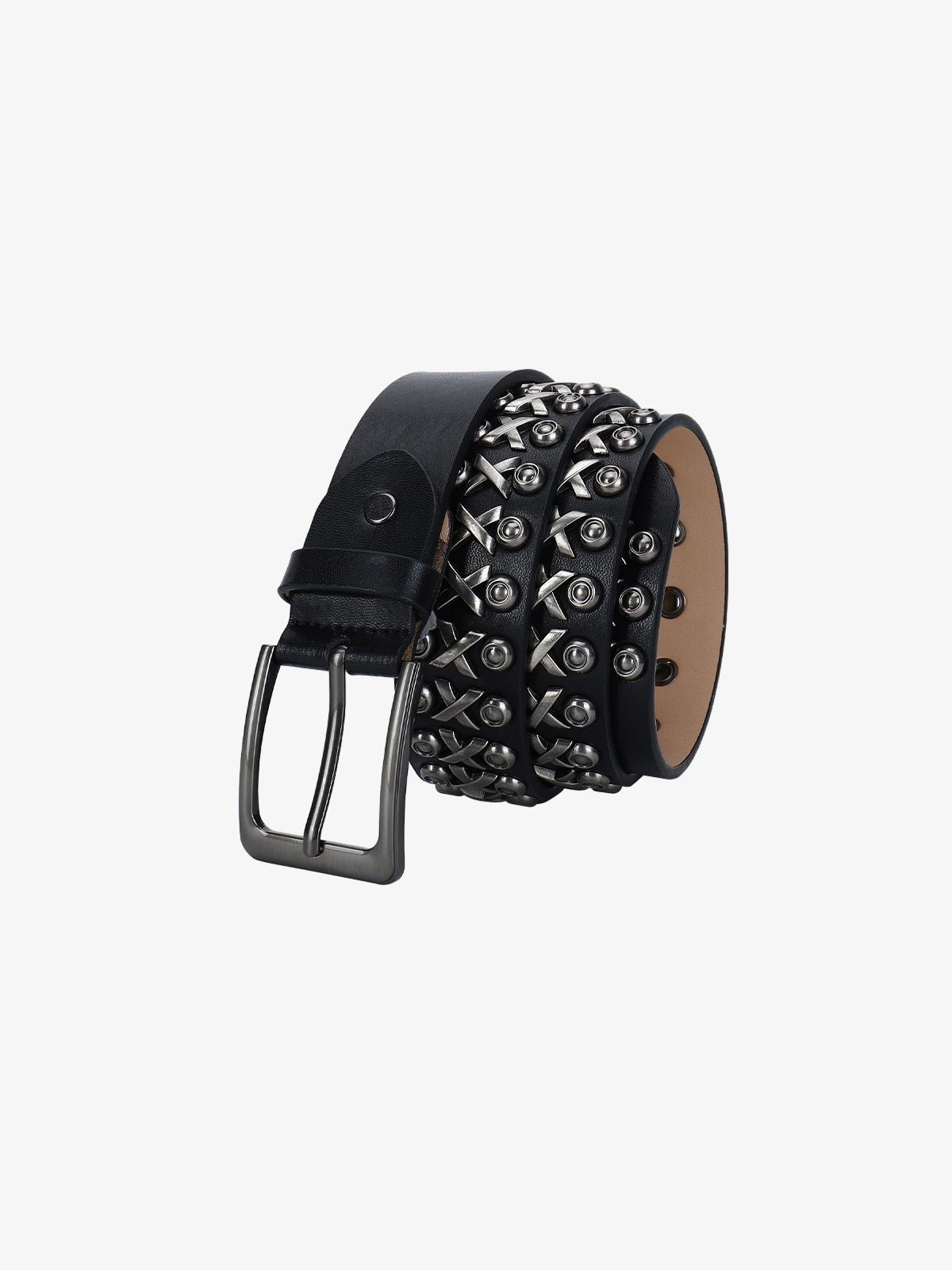 国内で当店のみ Supermade - RETRO RIVET PUNK STYLE BELT Punk Style Rivet PU Leather Belt | Thesupermade®