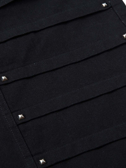 Deconstructed Split Rivet Cargo Jeans 