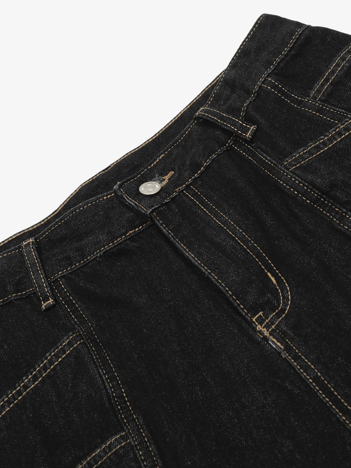 Contrast Stitched Patch Pocket Denim Jorts 