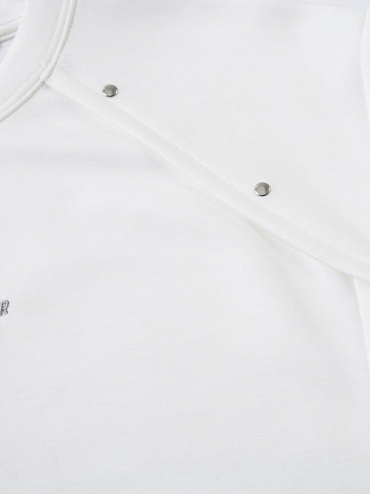 Retro Rivet Letter Embroidered T-shirt 