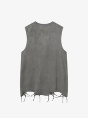 Thesupermade Vintage Necklace Star Print Hip-hop Tank Top - 2070 