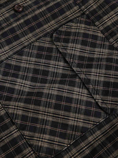 Distressed Plaid Short-Sleeve Shirt 