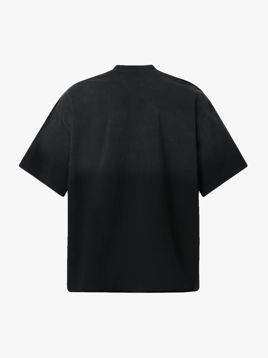Distressed Gradient Letter Print Crew Neck T-shirt 
