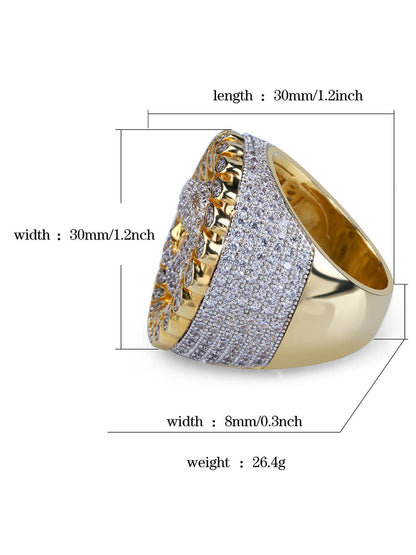 Jesus Zircon Copper Ring 