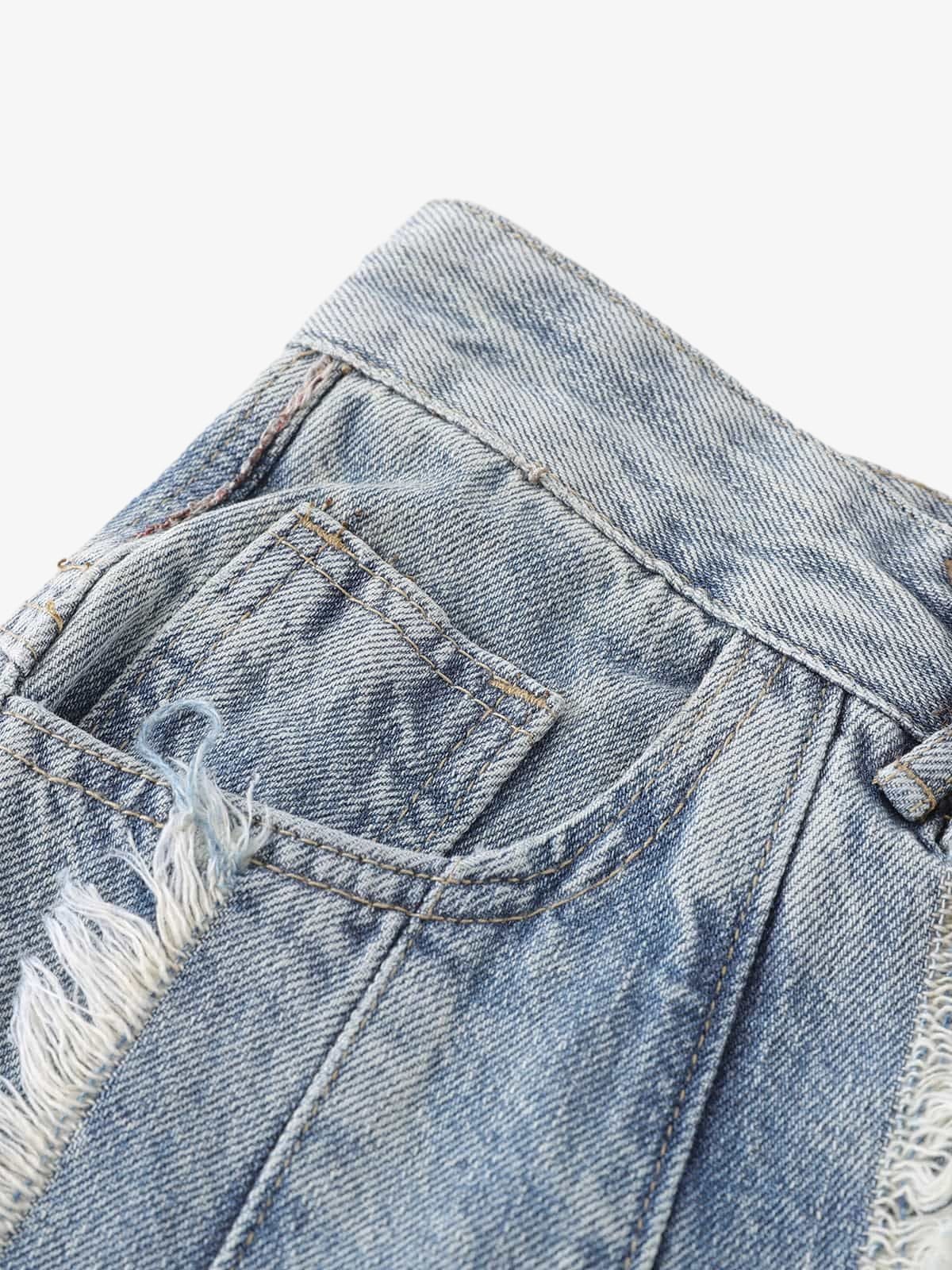 Distressed Frayed Edges Baggy Jeans 