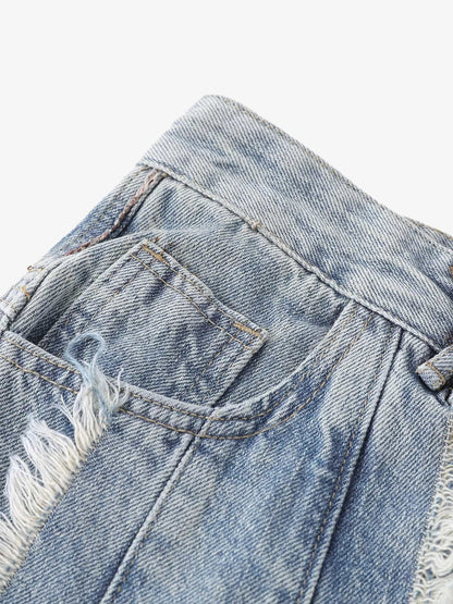 Distressed Frayed Edges Baggy Jeans 