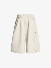 Side Pockets Drawstring Waist Casual Jorts 