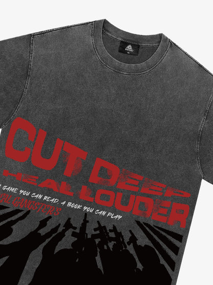 Original Cut Deep Graphic Print T-Shirt 